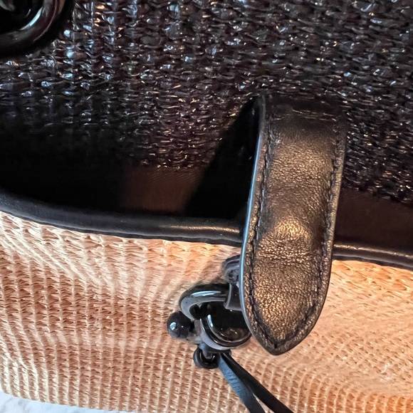 REBECCA MINKOFF EDIE BUCKET SHOULDER BAG - NATURAL/BLACK - LIKE NEW! - Picture 5 of 13